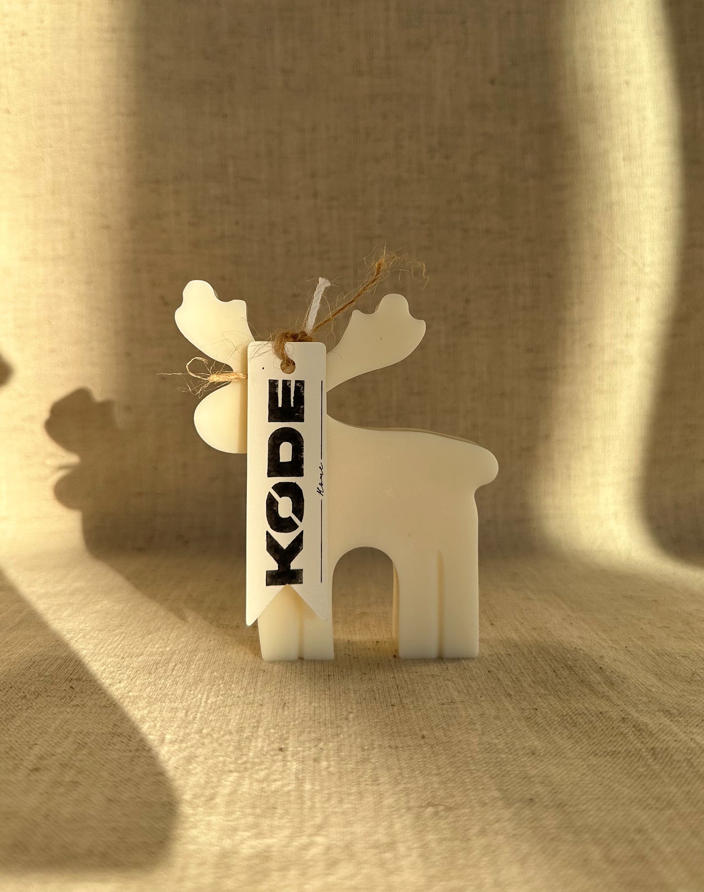 Bougie végétale en forme de cerf pour Noël